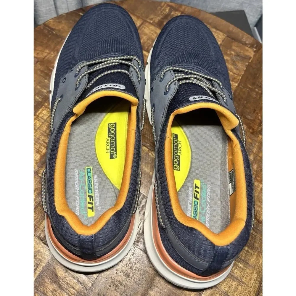 SKECHERS NEW Men's Blue Delson 3.0 Roth Bungee Slip-Ins Boat Shoes Size 13